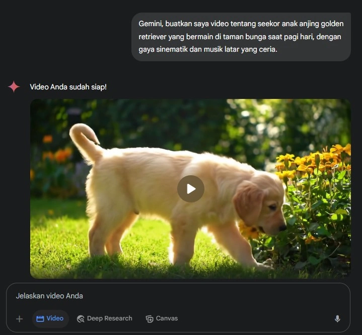 Hasil Generate Video Dengan Google Veo